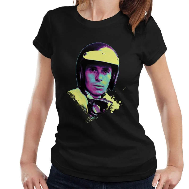 Motorsport Images Jim Clark Portrait Women's T-Shirt-- Mesh Canvas Denim