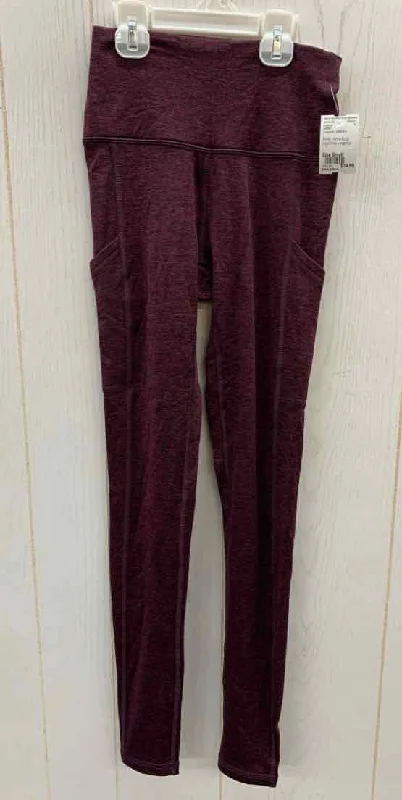 AERIE Burgundy Womens Size Small Leggings Fashionable High-Rise Leggings
