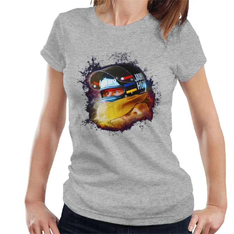 Motorsport Images James Hunt Wearing Helmet Portrait Women's T-Shirt-- Anti-Shrink Durable Soft