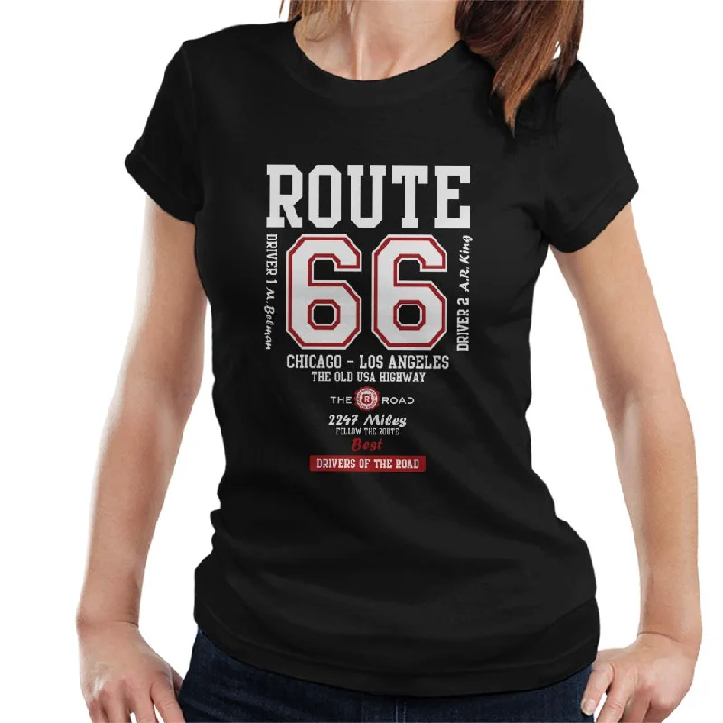 Route 66 The Old USA Highway Women's T-Shirt-- Chenille Fabric Brocade Fabric Lace Fabric