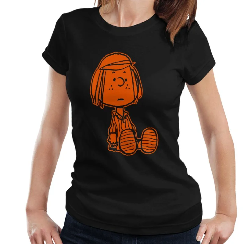 Peanuts Peppermint Patty Neon Women's T-Shirt-- Solid Color Striped Floral
