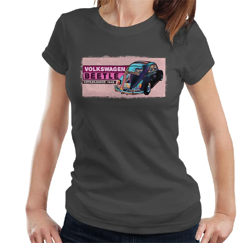 Volkswagen Beetle Established 1949 Women's T-Shirt-- Print Jacquard Patchwork