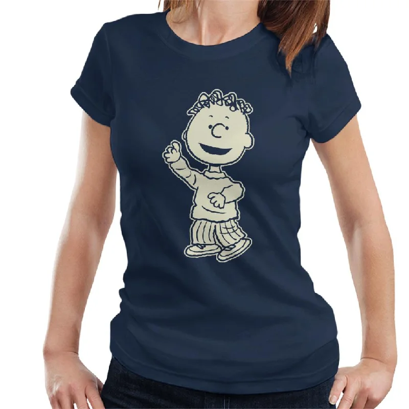 Peanuts Franklin Armstrong Glow In Dark Women's T-Shirt-- Zippered Buttoned Snapped