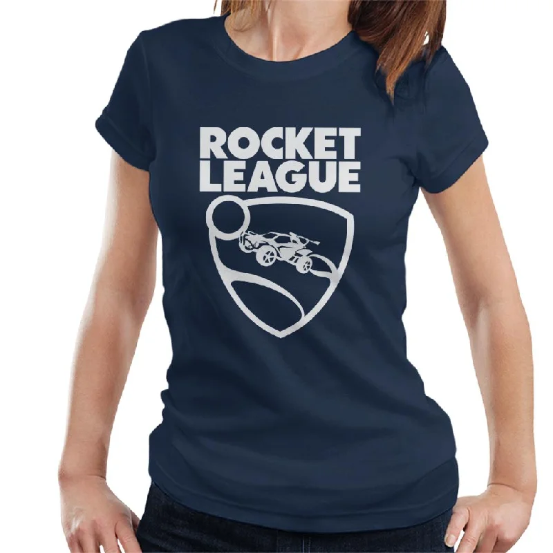 Rocket League Text With Logo Women's T-Shirt-- Thin T-Shirt Open Front Quick Dry