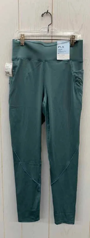 Teal Womens Size Small Leggings Elegant Satin Finish Leggings