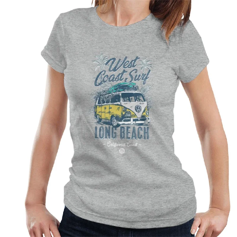 Volkswagen Long Beach California Coast Women's T-Shirt-- Embroidered Appliqued Beaded