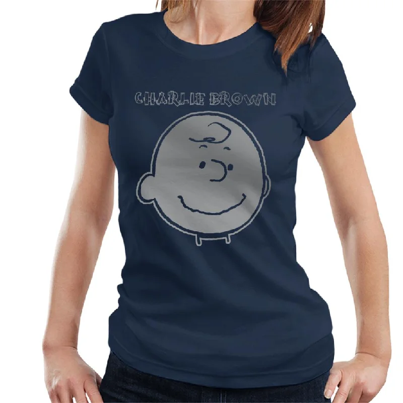 Peanuts I Am Charlie Brown Reflective Women's T-Shirt-- Nylon Fabric Polyester Fabric Spandex Fabric