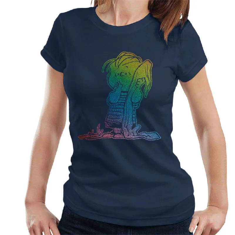 Peanuts Linus Van Pelt Rainbow Women's T-Shirt-- Cashmere Blend Cotton Blend Poly Blend