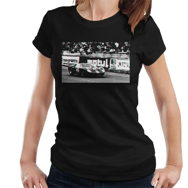 Motorsport Images McLaren Amon Le Mans 1966 Ford Mk II Women's T-Shirt-- Anti-Pilling Machine Wash Handmade