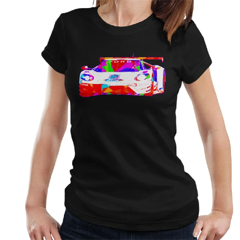 Motorsport Images Ford GT Circuit De La Sarthe Women's T-Shirt-- Nylon Fabric Polyester Fabric Spandex Fabric