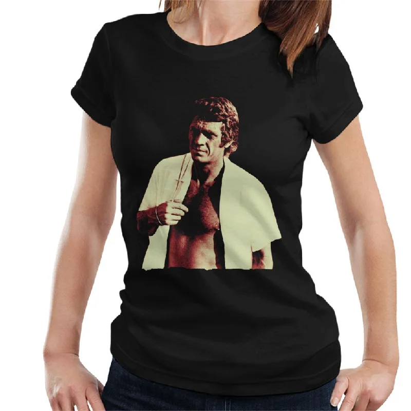 Motorsport Images Le Mans 1969 Steve McQueen Women's T-Shirt-- Terry Blend Velvet Blend Canvas Blend