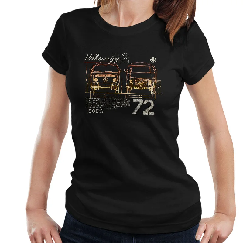 Volkswagen T2 Mini Van 72 Women's T-Shirt-- Anti-Shrink Durable Soft