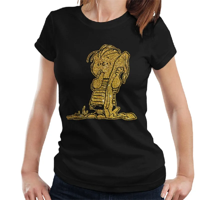 Peanuts Linus Van Pelt Glitter Women's T-Shirt-- Terry Blend Velvet Blend Canvas Blend