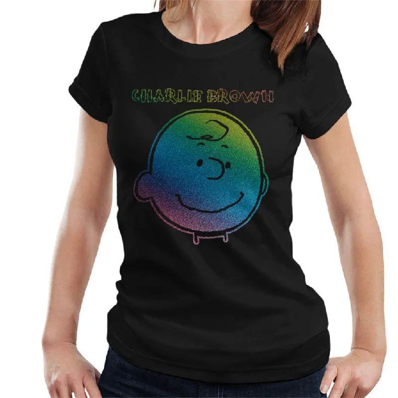 Peanuts I Am Charlie Brown Rainbow Women's T-Shirt-- Fleece Fabric Down Fabric Feather Fabric