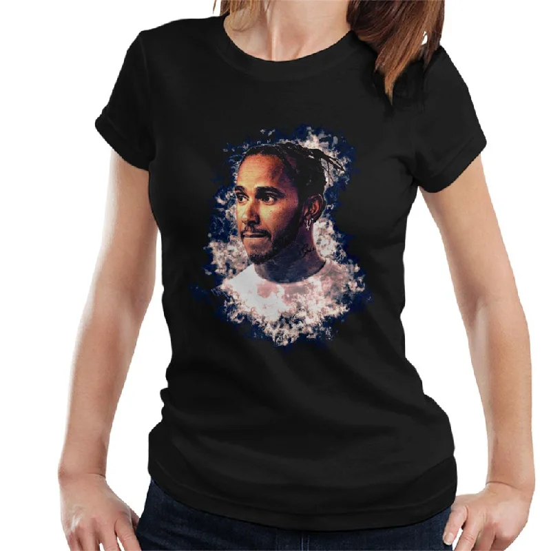 Motorsport Images Lewis Hamilton Portrait Women's T-Shirt-- Knit Fabric Woven Fabric Fleece Fabric