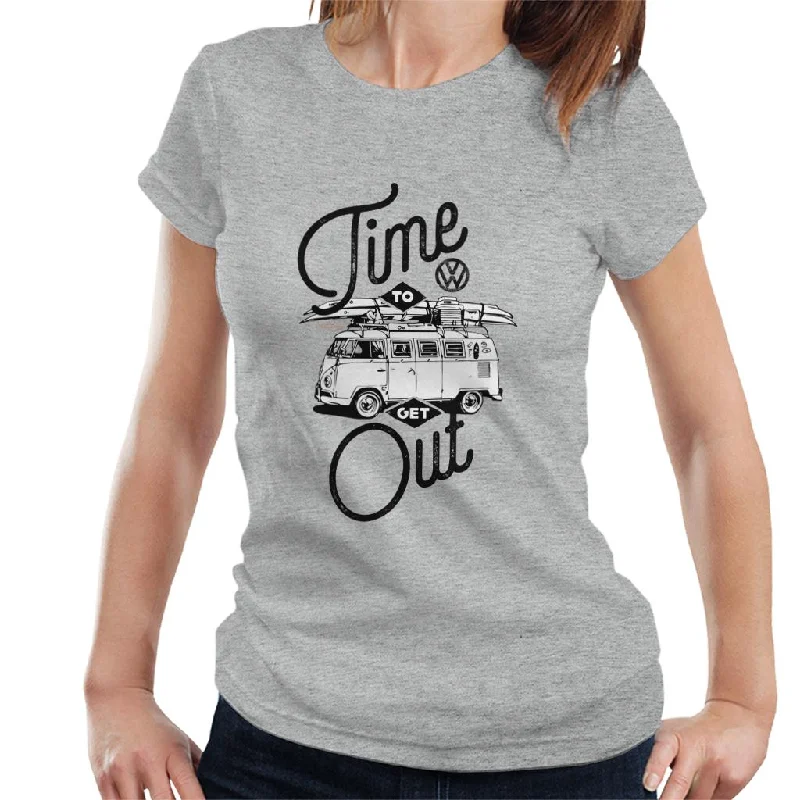 Volkswagen Time To Get Out Type 2 Camper Women's T-Shirt-- Seamless Knitted Crochet