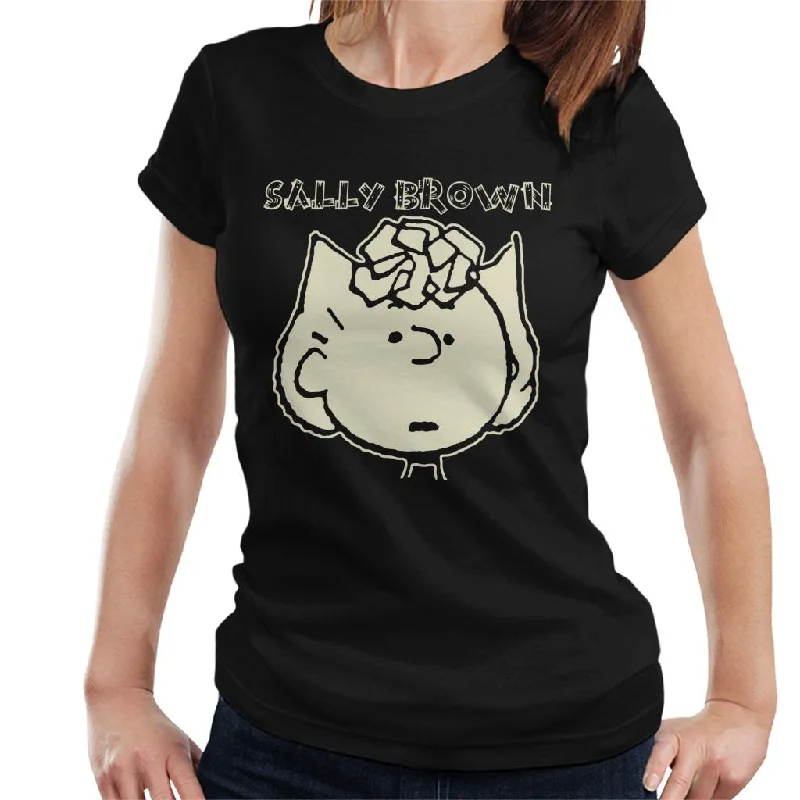 Peanuts I Am Sally Brown Glow In The Dark Women's T-Shirt-- Graphic Embroidered Appliqued