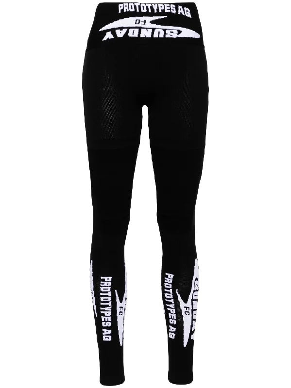 Football Sock Leggings (Black) Elegant Full-Body Leggings