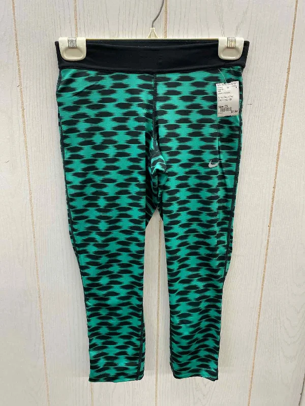 Nike Green Womens Size XS Leggings Trendy Cold Weather Tights