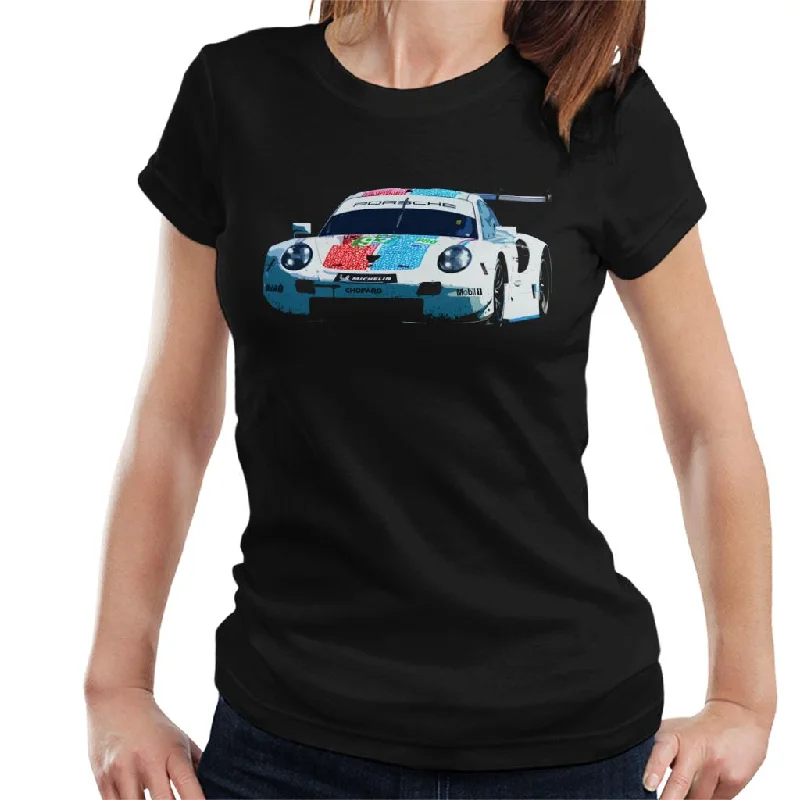 Motorsport Images Porsche 911 RSR Pilet Bamber Tandy Women's T-Shirt-- Satin Blend Silk Blend Wool Blend