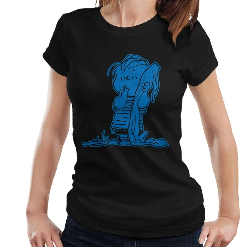 Peanuts Linus Van Pelt Flock Women's T-Shirt-- Lace Blend Ribbed Blend Corduroy Blend
