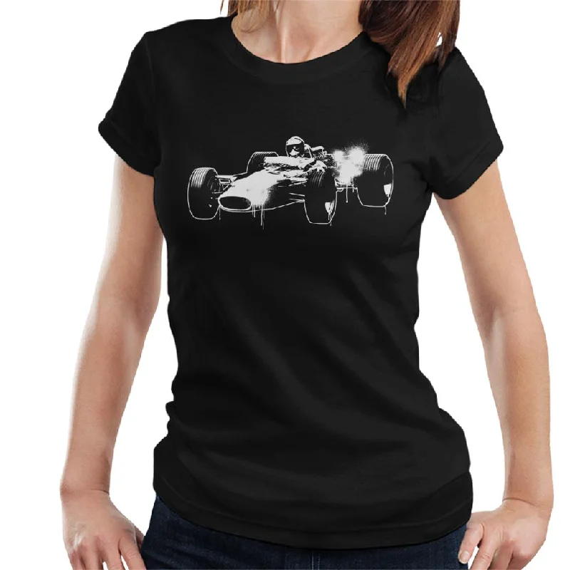 Motorsport Images Lotus 49 Jim Clark Women's T-Shirt-- Plaid T-Shirt Polka Dot Checkered