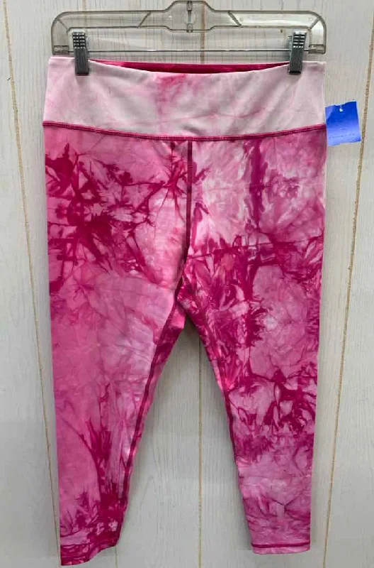 Zyia Pink Womens Size 12/14 Leggings Cozy Reflective Detail Leggings
