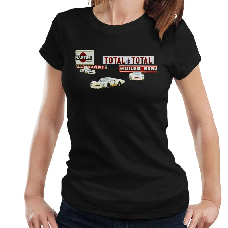 Motorsport Images Porsche 906 Leads The Turn Women's T-Shirt-- Fleece Fabric Down Fabric Feather Fabric
