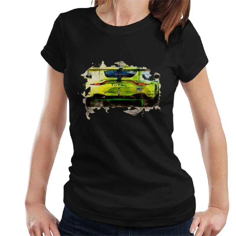 Motorsport Images Aston Martin Vantage AMR Lynn Adams Women's T-Shirt-- Striped Floral Plaid