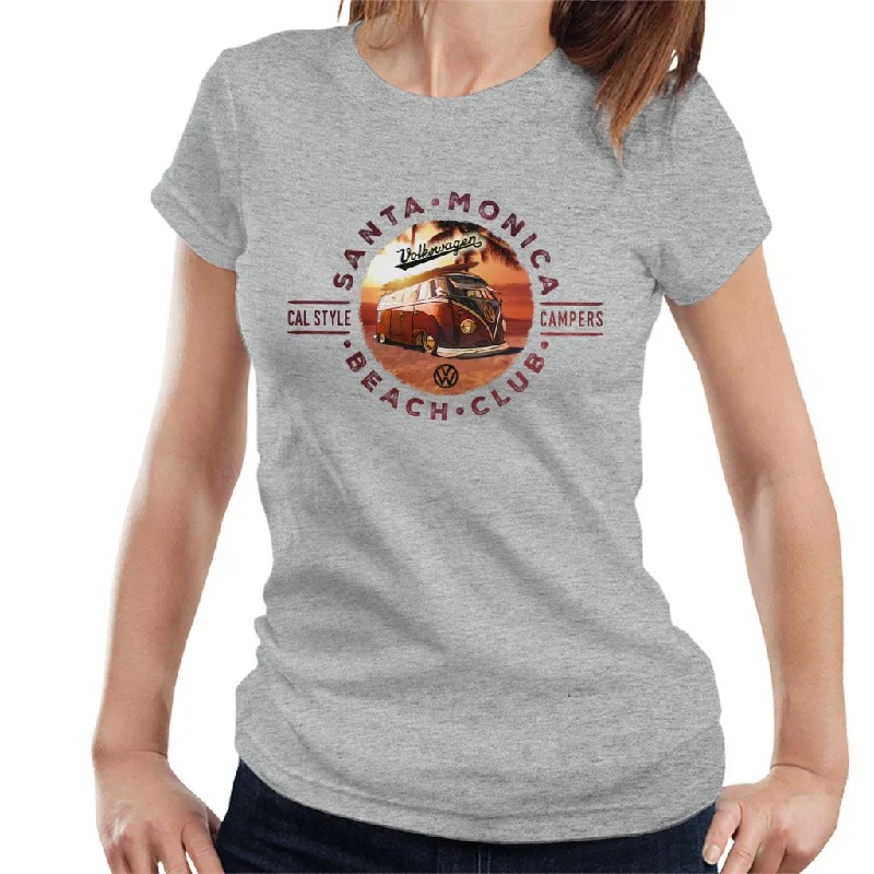 Volkswagen Santa Monica Beach Club Campers Women's T-Shirt-- Houndstooth Herringbone Solid