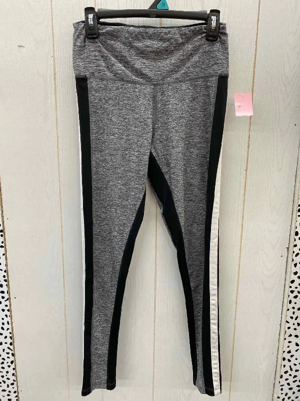 PINK Gray Womens Size M Leggings Trendy Color Block Leggings