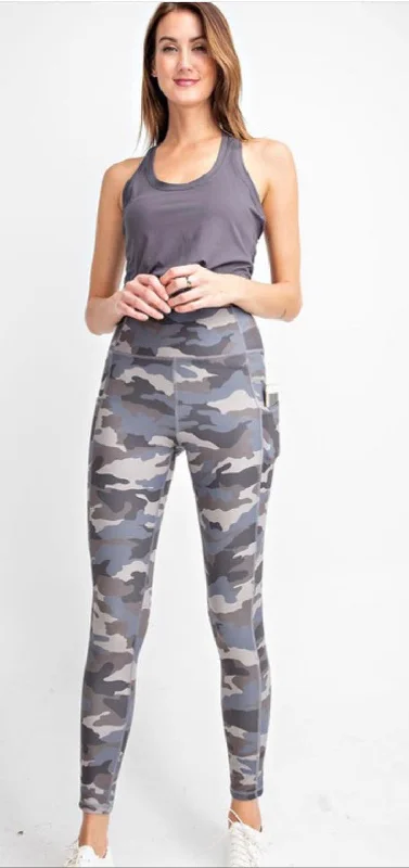 Camo Athletic Legging Trendy Cut-Out Activewear Leggings