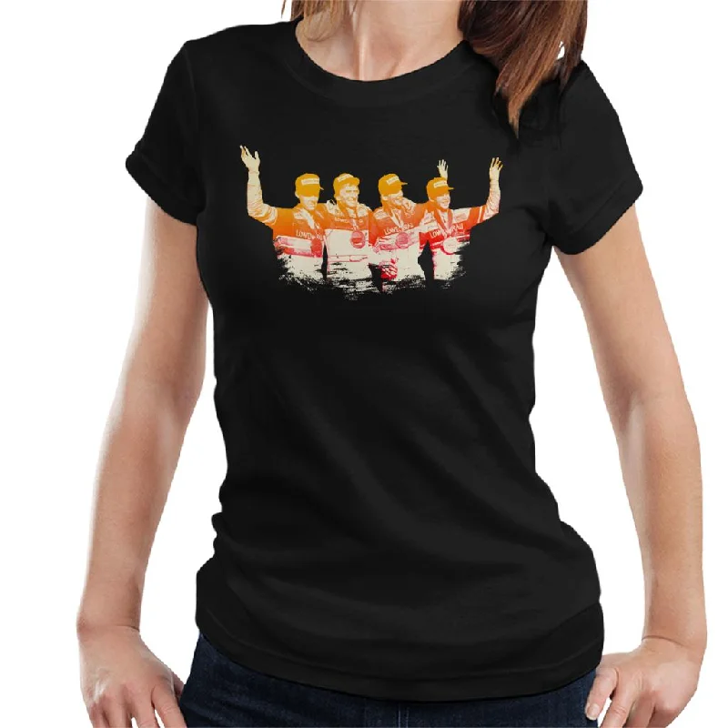 Motorsport Images Daytona 24 1987 Podium Portrait Women's T-Shirt-- Cashmere Blend Cotton Blend Poly Blend