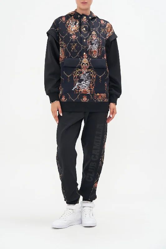 HOODIE WITH FRONT OPENING KNIGHTS OF JAGGIS TABLE Hoodie with High-Low Hem Asymmetrical Trendy