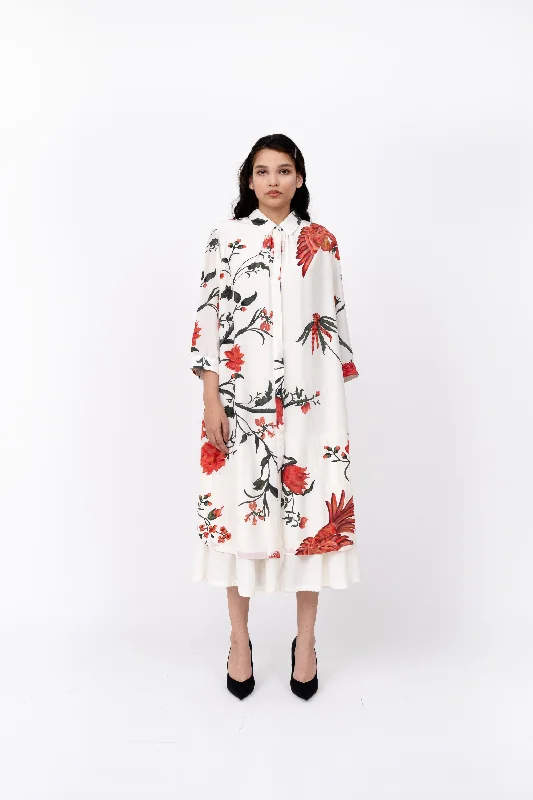 Summer Chints Double Layer Dress Tunics Formal black