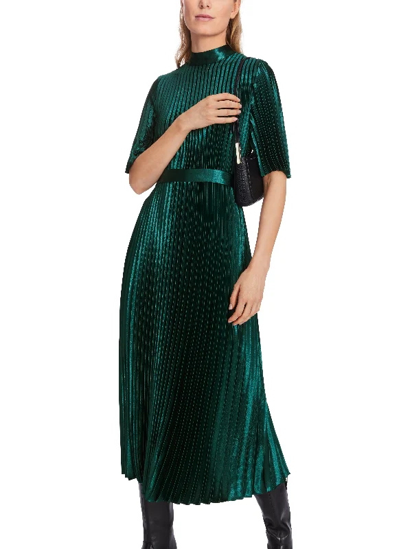 MARC CAIN Forest Green Dress Off-the-shoulder Chic Trendy