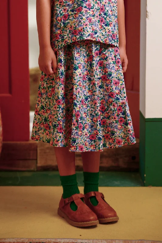 The Good Times Flare Skirt - Spring Floral silk skirt luxurious