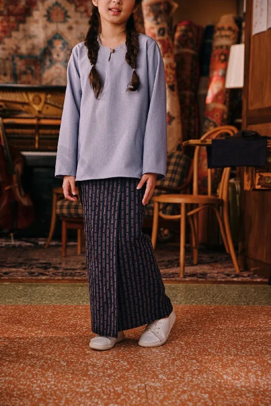 The Akar Kita Folded Skirt - Ocean Streak velvet skirt luxurious