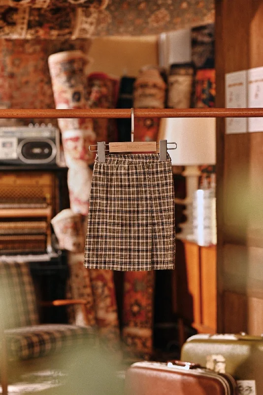 The Akar Kita Babies Folded Skirt - Evergreen Grid lace skirt feminine