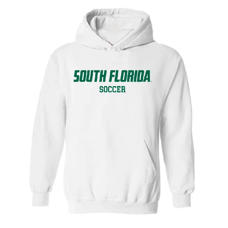 USF - NCAA Women's Soccer : Gentiana Fetaj - Classic Fashion Shersey Hooded Sweatshirt Hoodie with Hem Frayed Vintage Worn