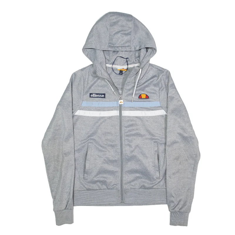 ELLESSE Hoodie Grey Full Zip Womens S Hoodie with Raglan Sleeves Sporty Comfortable