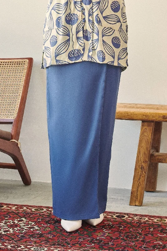 Rasa Sayang Women Scallop Skirt - Steel Blue modal blend skirt