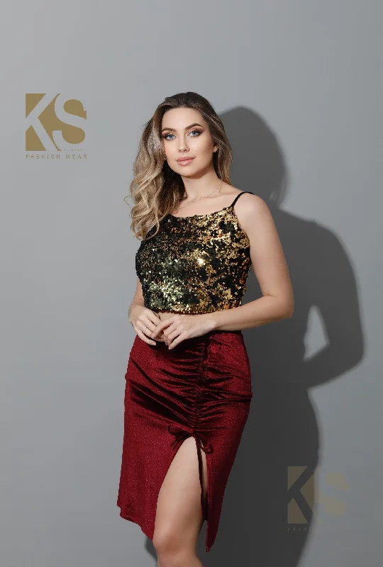 Front Slit Skirt chiffon skirt airy