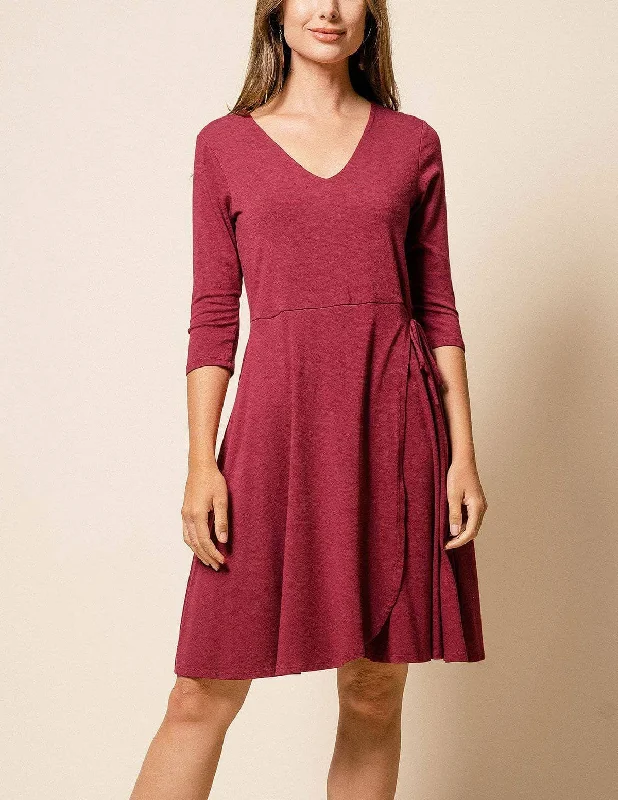 Bamboo Juliana Dress - Burgundy Tunics Travel practical