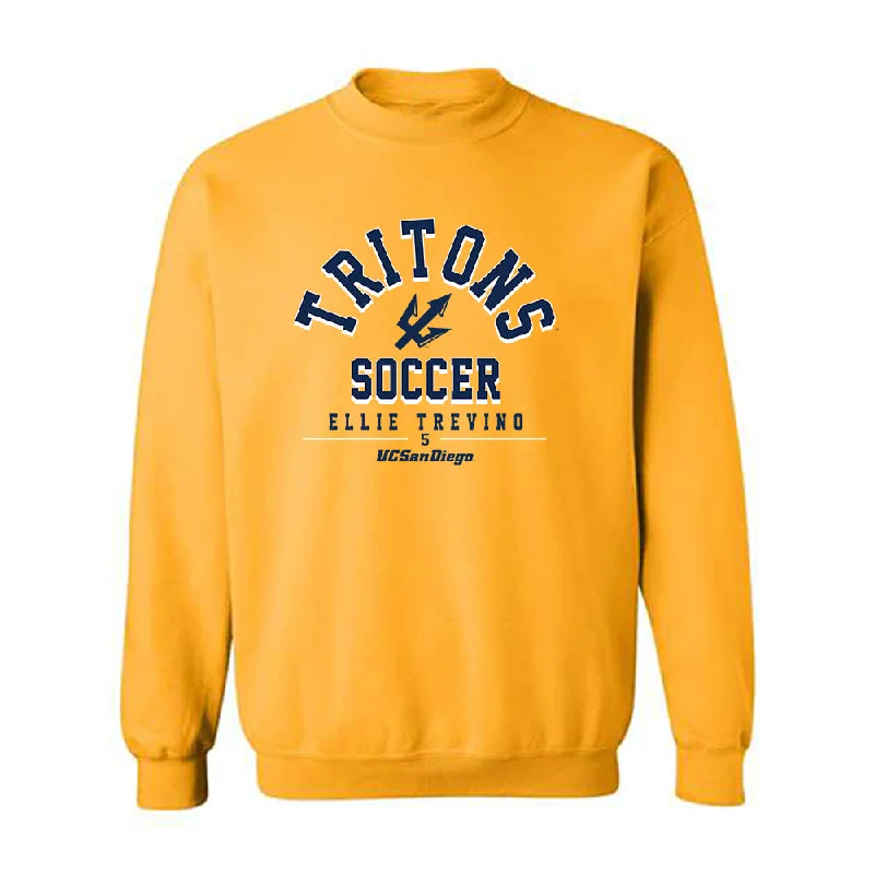 UCSD - NCAA Women's Soccer : Ellie Trevino - Classic Fashion Shersey Crewneck Sweatshirt Hoodie with Snap Buttons Easy Quick