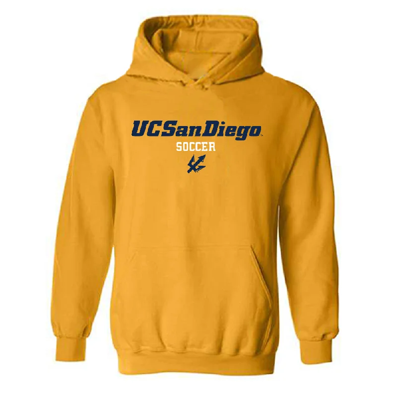 UCSD - NCAA Women's Soccer : Ellie Trevino - Classic Shersey Hooded Sweatshirt Hoodie with Crew Neck Simple Timeless