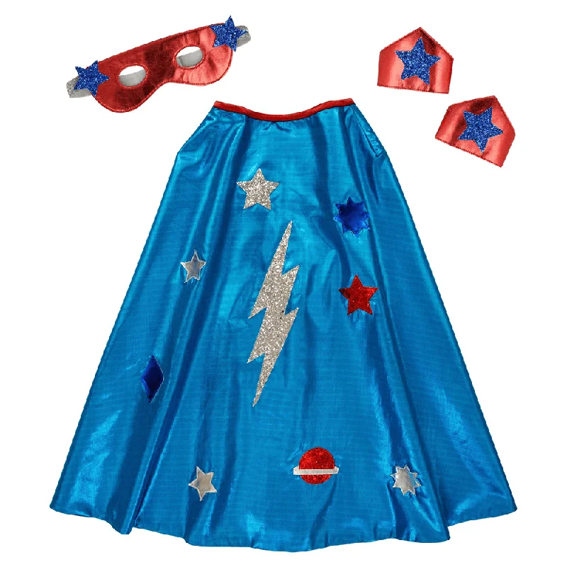 Meri Meri Superhero Dress Up Kit - Blue Tunics Running lightweight