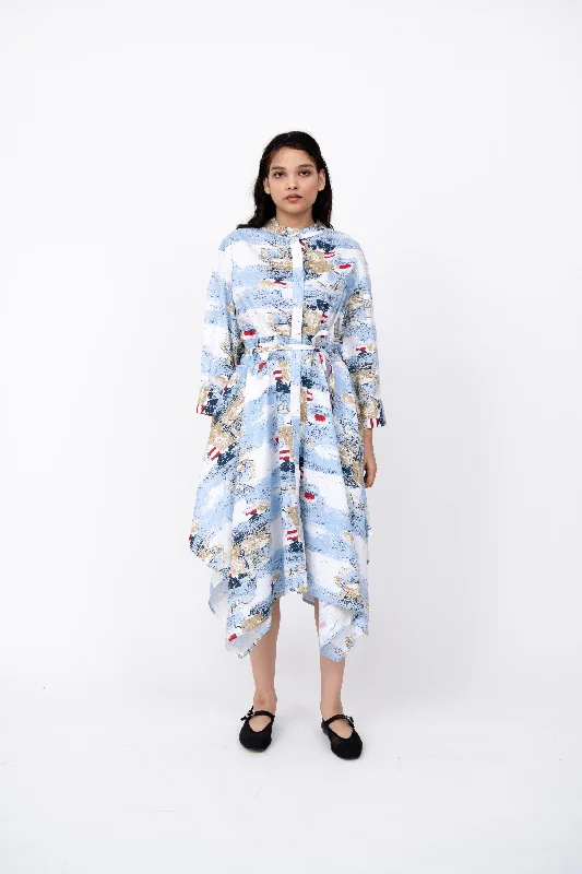 Abstract Canvas Print Hanker Dress Tunics Lace romantic
