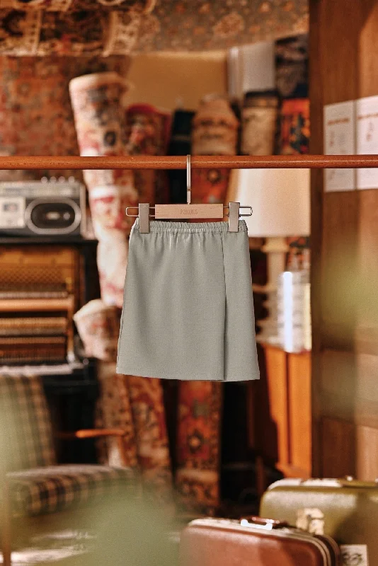 The Akar Kita Babies Folded Skirt - Gray Mist leather skirt durable