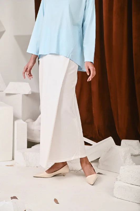 The Kita Menang Women Folded Skirt - White wrap skirt elegant